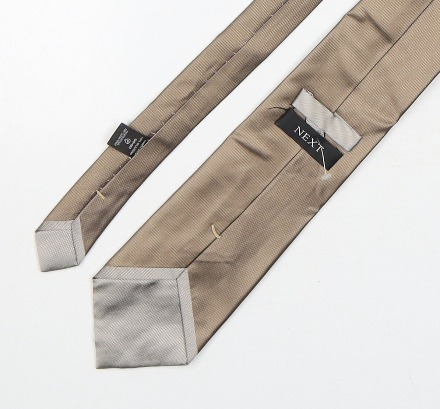 NEXT Mens Brown  Silk Pointed Tie One Size