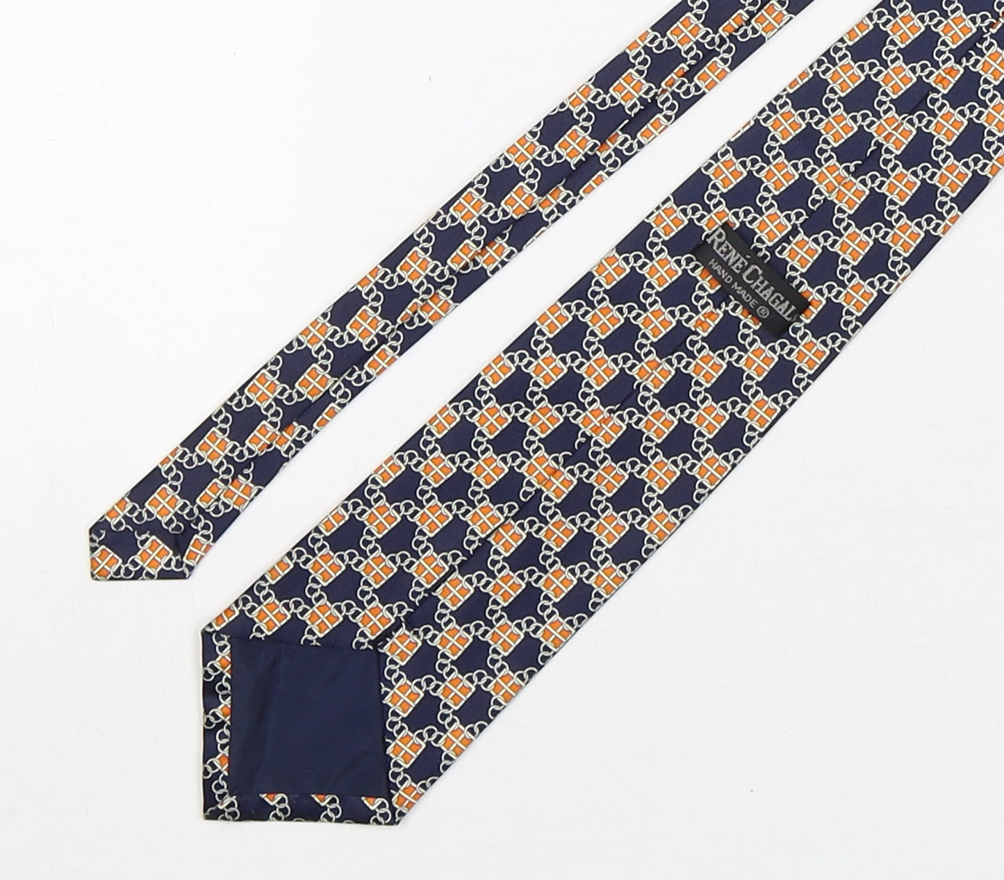 Rene Chagal Mens Multicoloured Geometric Silk Pointed Tie One Size
