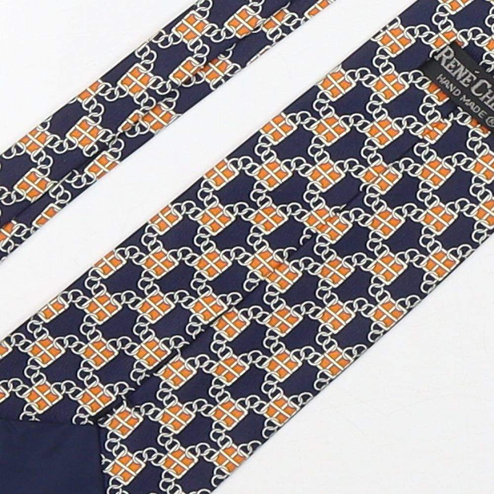 Rene Chagal Mens Multicoloured Geometric Silk Pointed Tie One Size
