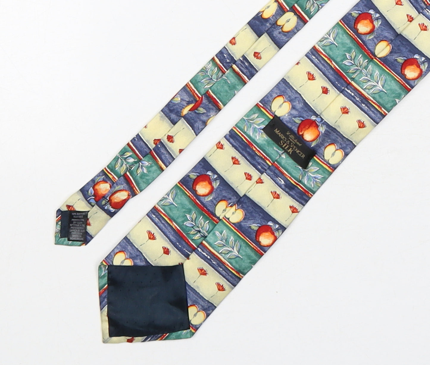 Marks and Spencer Mens Multicoloured Floral Silk Pointed Tie One Size