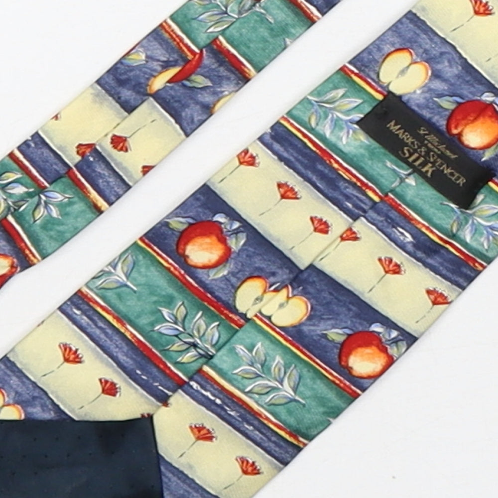 Marks and Spencer Mens Multicoloured Floral Silk Pointed Tie One Size