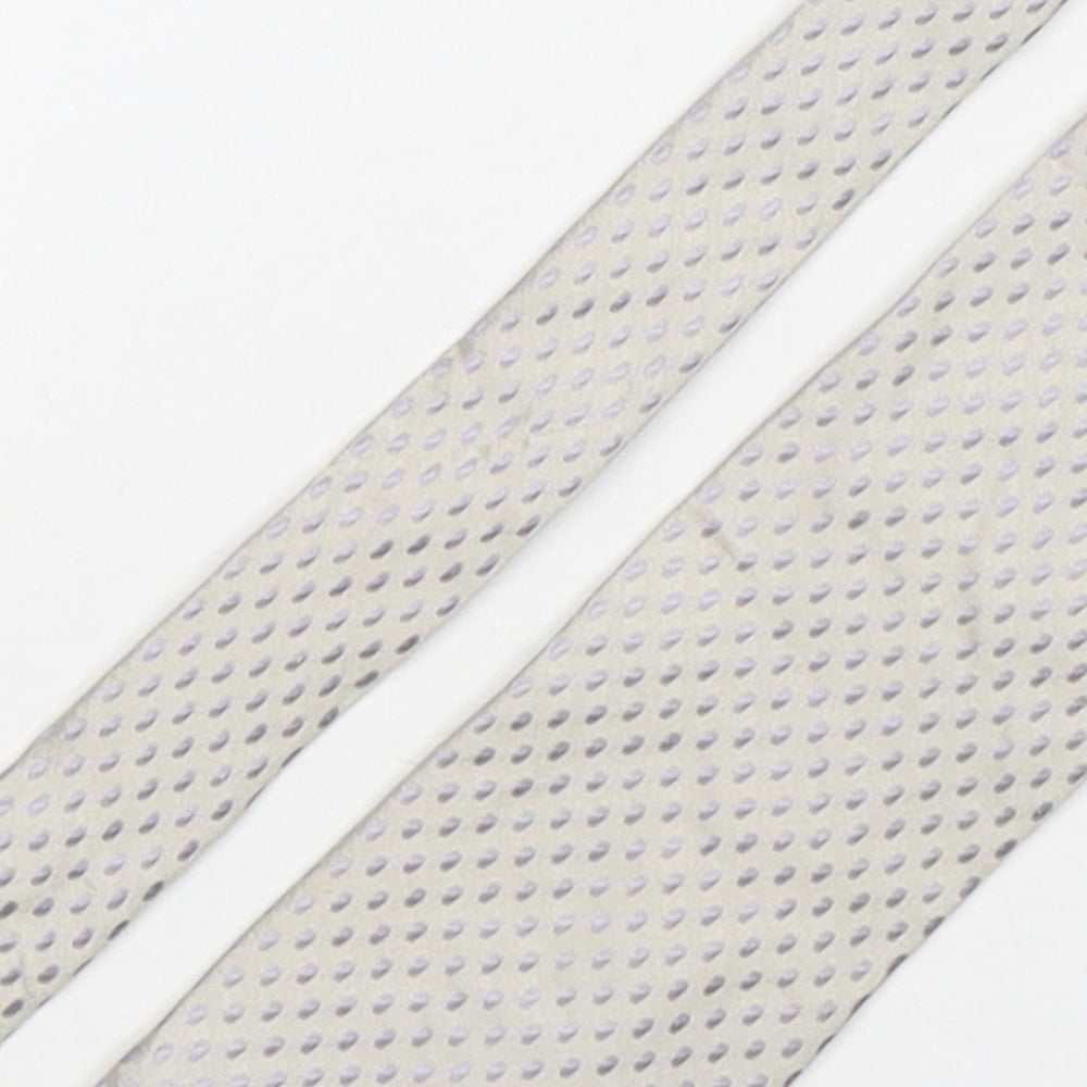 Jeff Banks Mens Silver Polka Dot Silk Pointed Tie One Size