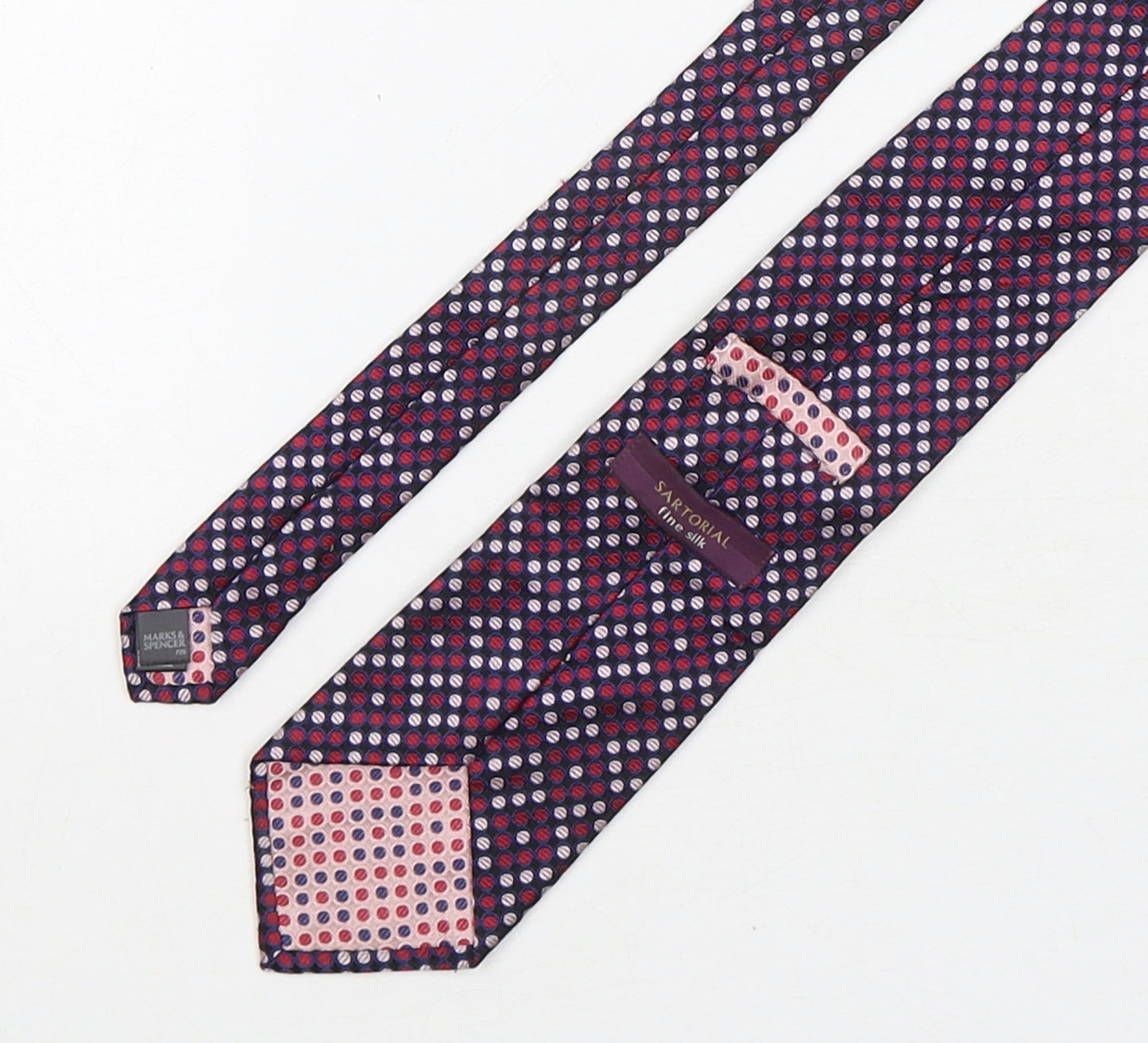 sartorial Mens Multicoloured Polka Dot Silk Pointed Tie One Size