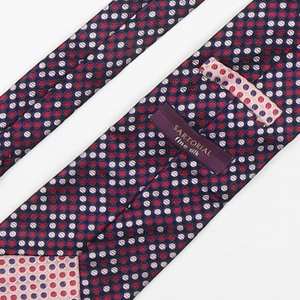 sartorial Mens Multicoloured Polka Dot Silk Pointed Tie One Size