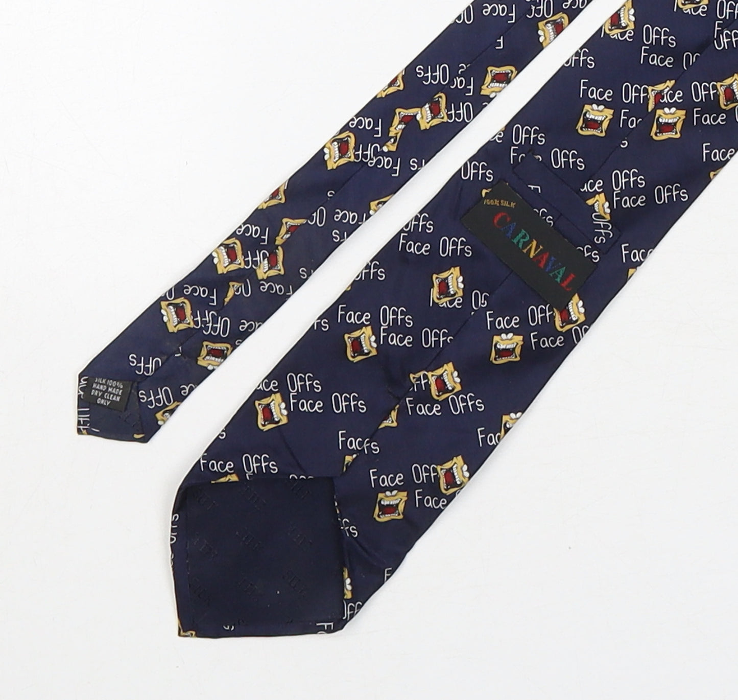 Carnaval Mens Multicoloured Geometric Silk Pointed Tie One Size - Face Offs