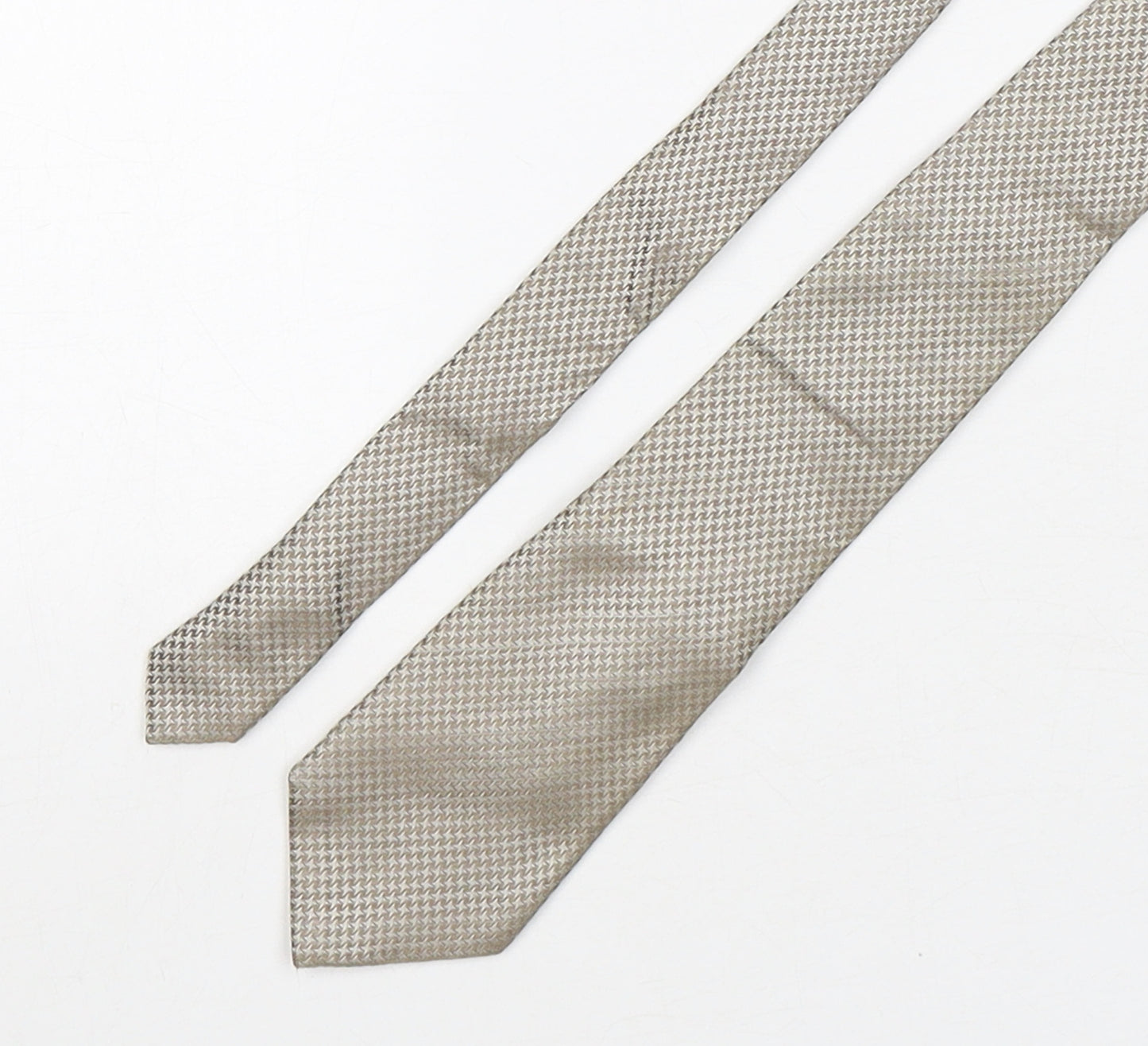 Ben Sherman  Mens Beige Geometric Silk Pointed Tie One Size