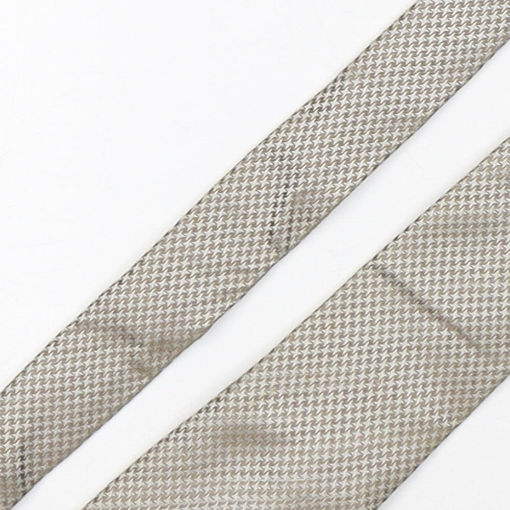 Ben Sherman  Mens Beige Geometric Silk Pointed Tie One Size
