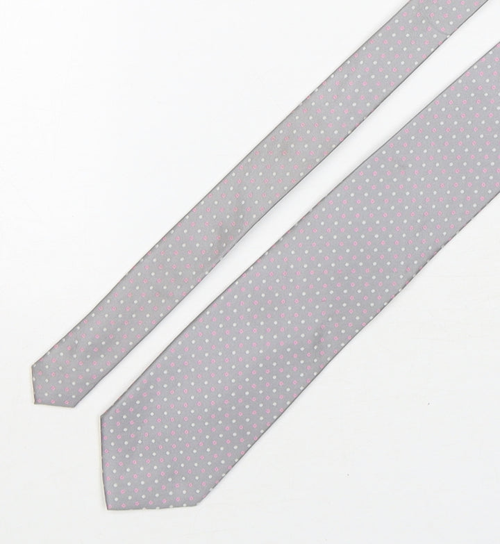 Smith & Rutherford Mens Multicoloured Polka Dot Silk Pointed Tie One Size