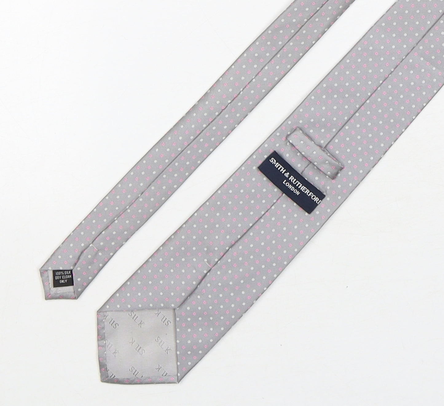 Smith & Rutherford Mens Multicoloured Polka Dot Silk Pointed Tie One Size