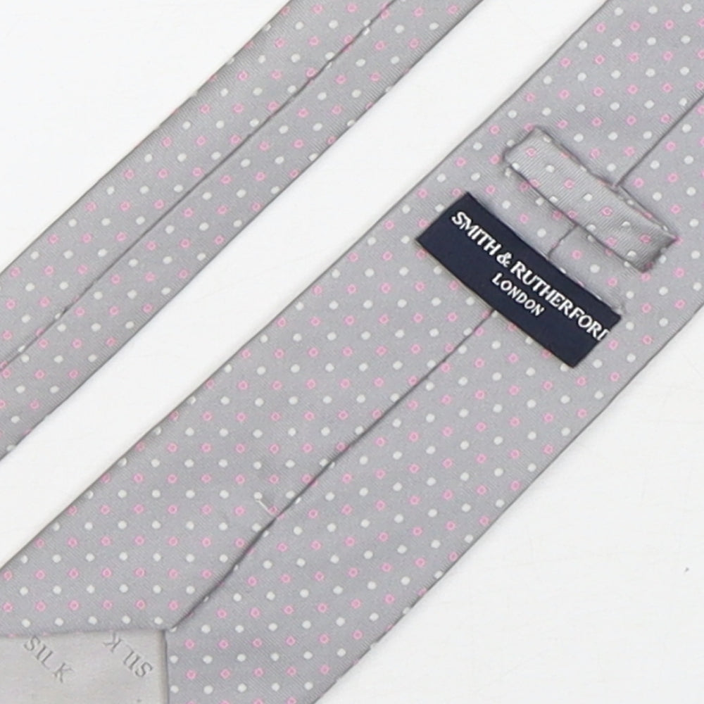 Smith & Rutherford Mens Multicoloured Polka Dot Silk Pointed Tie One Size