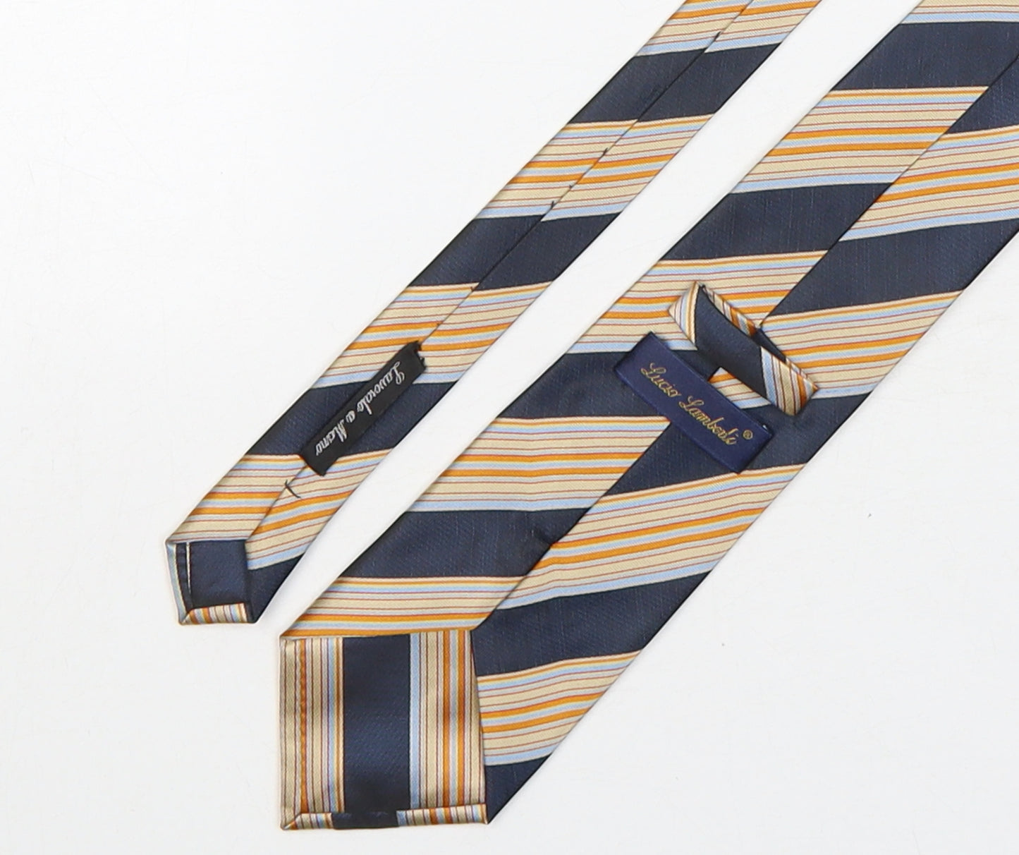 Lucio Lambeli Mens Multicoloured Striped Silk Pointed Tie One Size