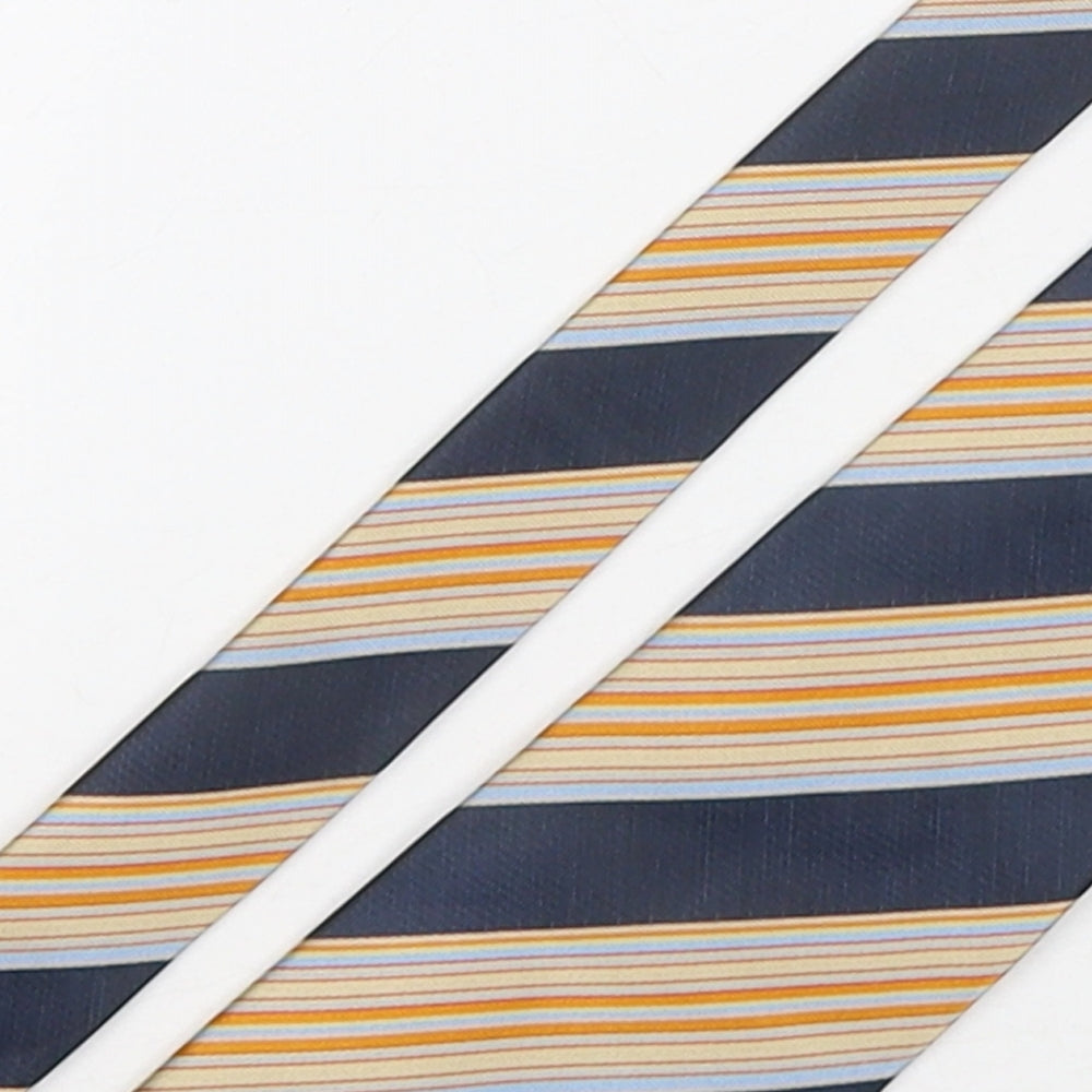 Lucio Lambeli Mens Multicoloured Striped Silk Pointed Tie One Size