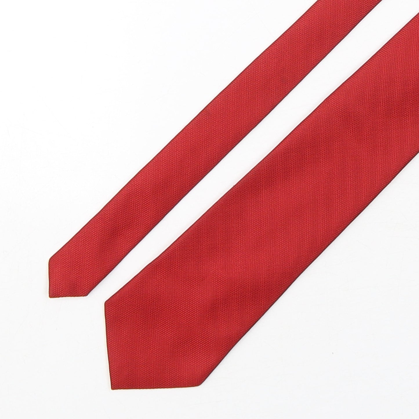 Marks and Spencer Mens Red Grenadine Polyester Pointed Tie One Size