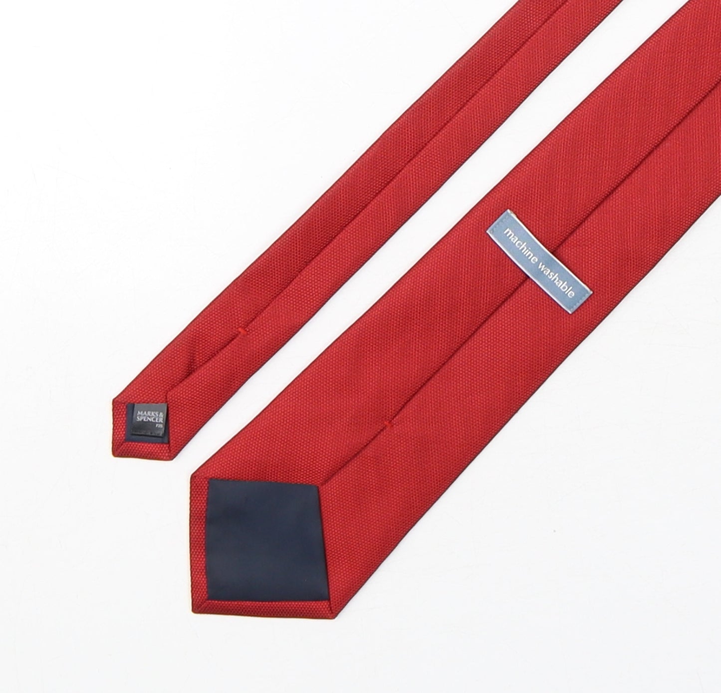 Marks and Spencer Mens Red Grenadine Polyester Pointed Tie One Size