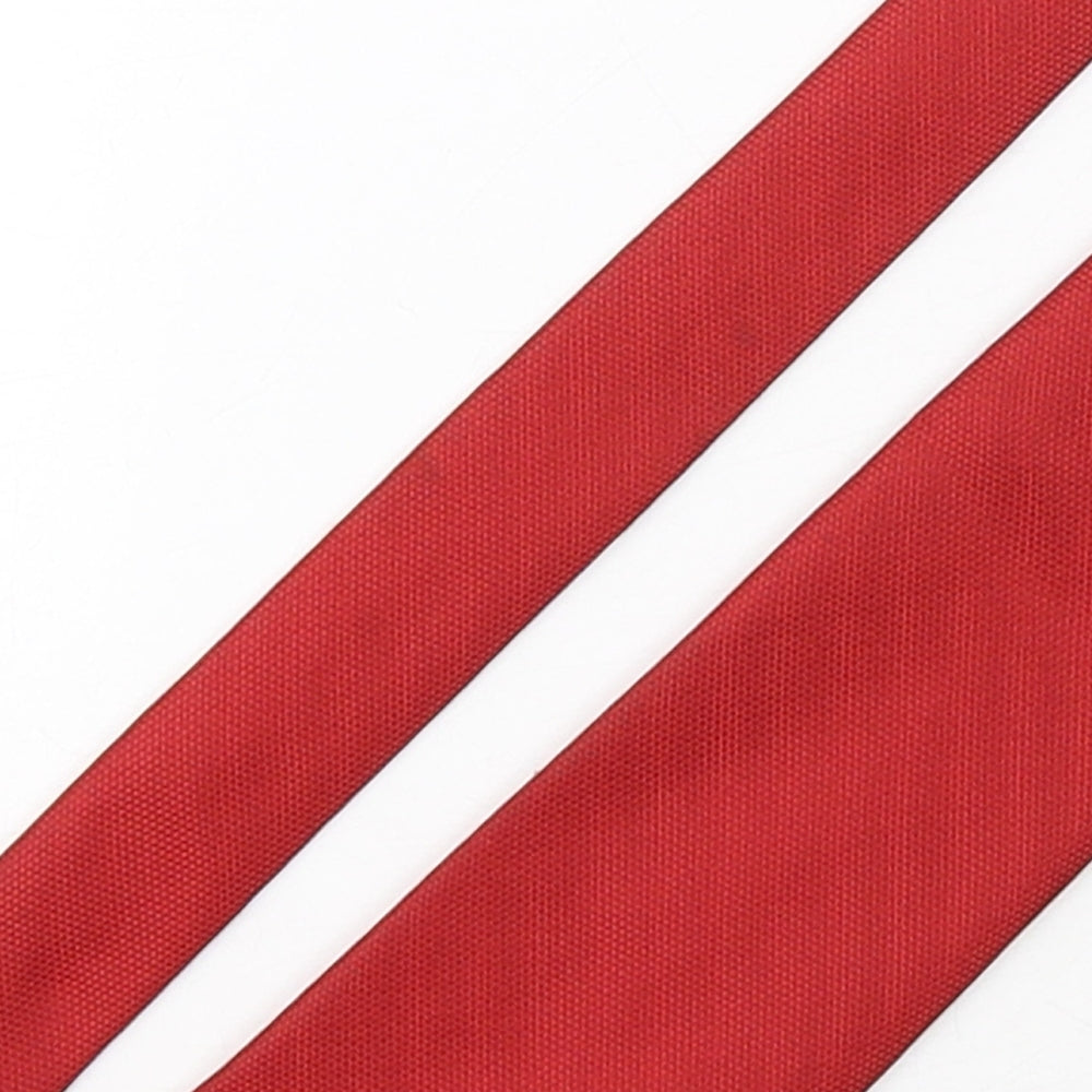 Marks and Spencer Mens Red Grenadine Polyester Pointed Tie One Size