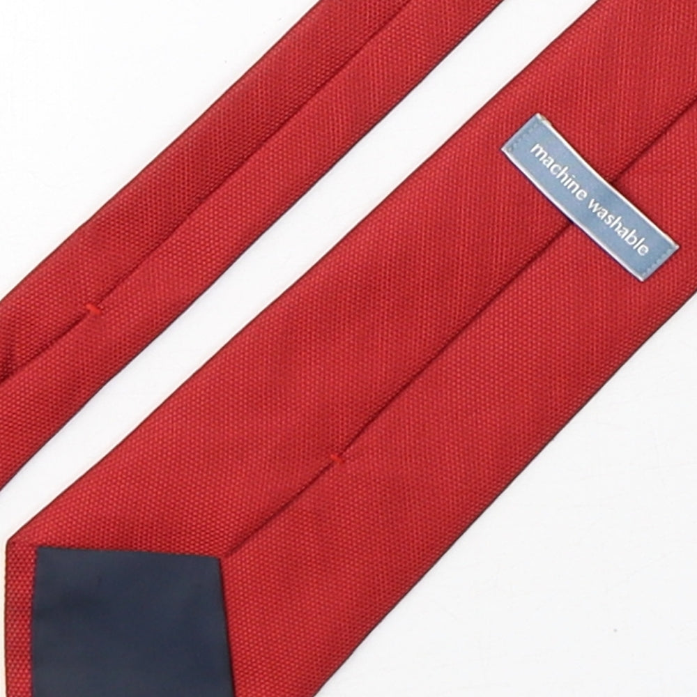 Marks and Spencer Mens Red Grenadine Polyester Pointed Tie One Size