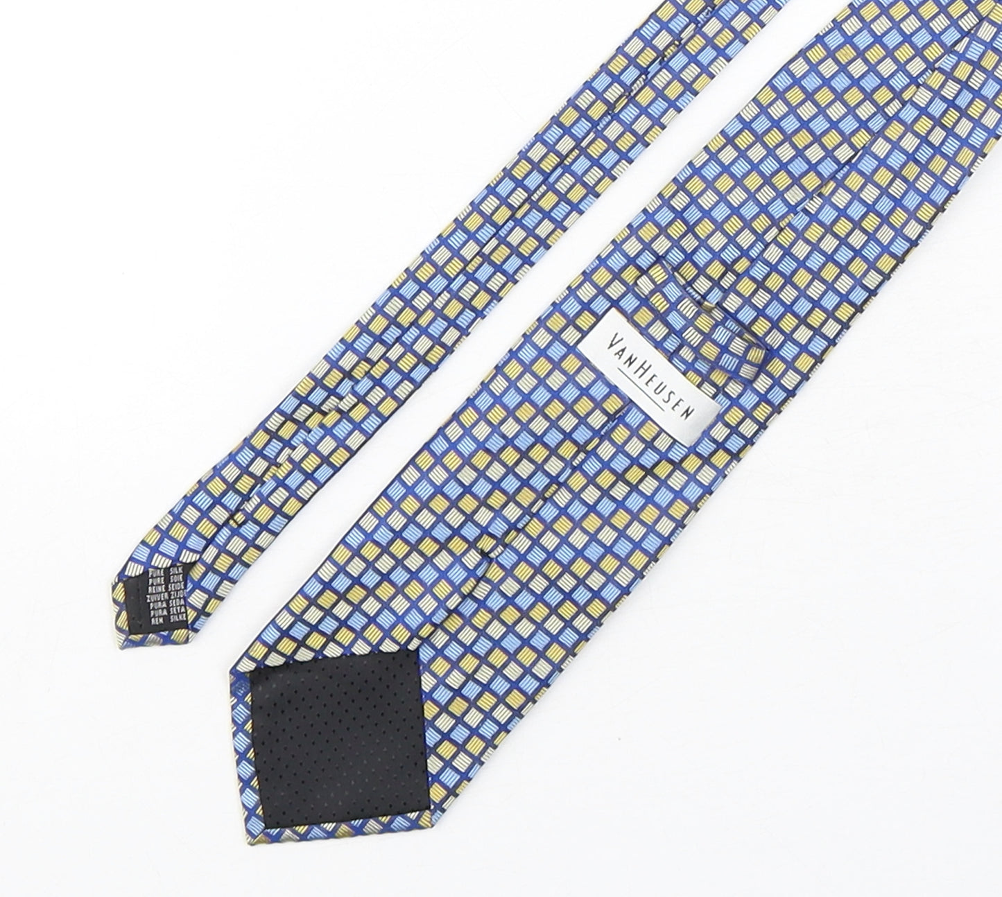 Van Heusen  Mens Multicoloured Plaids & Checks Silk Pointed Tie One Size