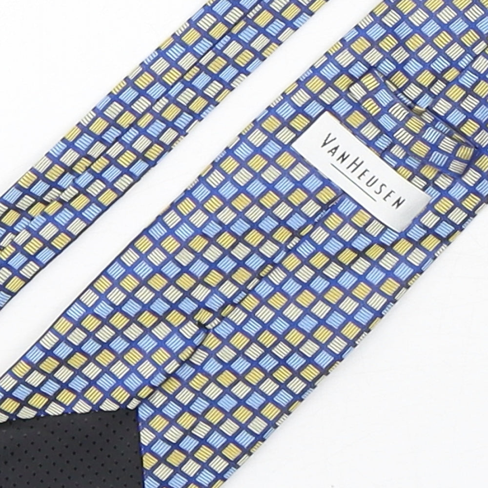Van Heusen  Mens Multicoloured Plaids & Checks Silk Pointed Tie One Size