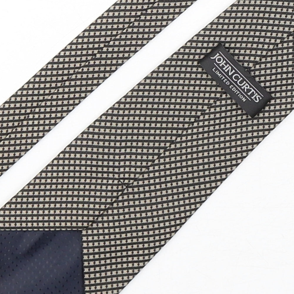 John Curtis  Mens Multicoloured Striped Polyester Pointed Tie One Size