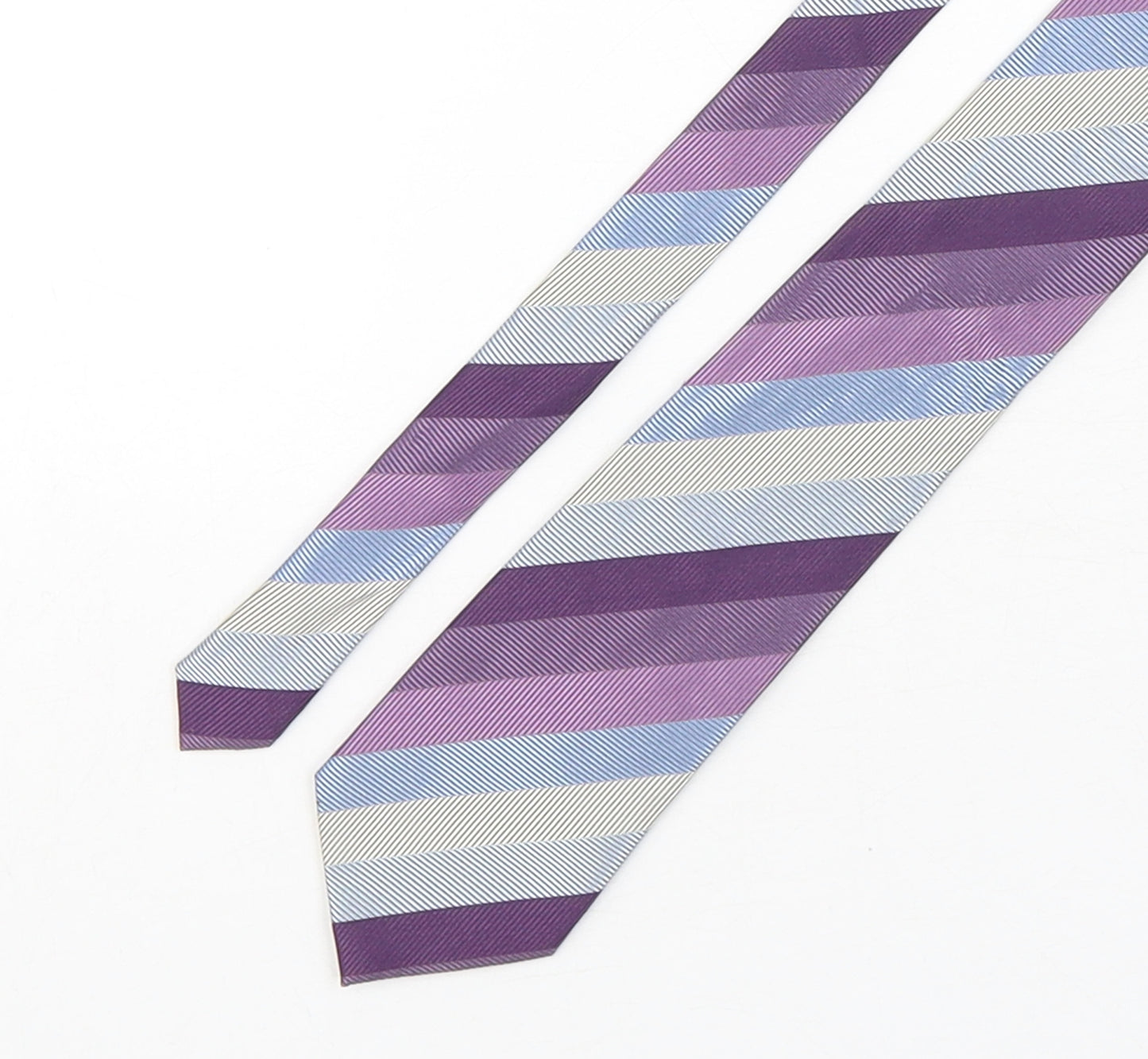 Marks and Spencer Mens Multicoloured Striped Silk Pointed Tie One Size