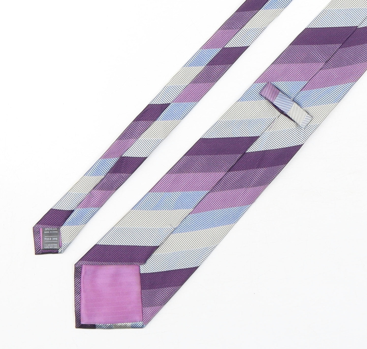 Marks and Spencer Mens Multicoloured Striped Silk Pointed Tie One Size