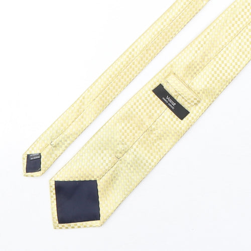 Voeut Mens Yellow Plaids & Checks Polyester Pointed Tie One Size
