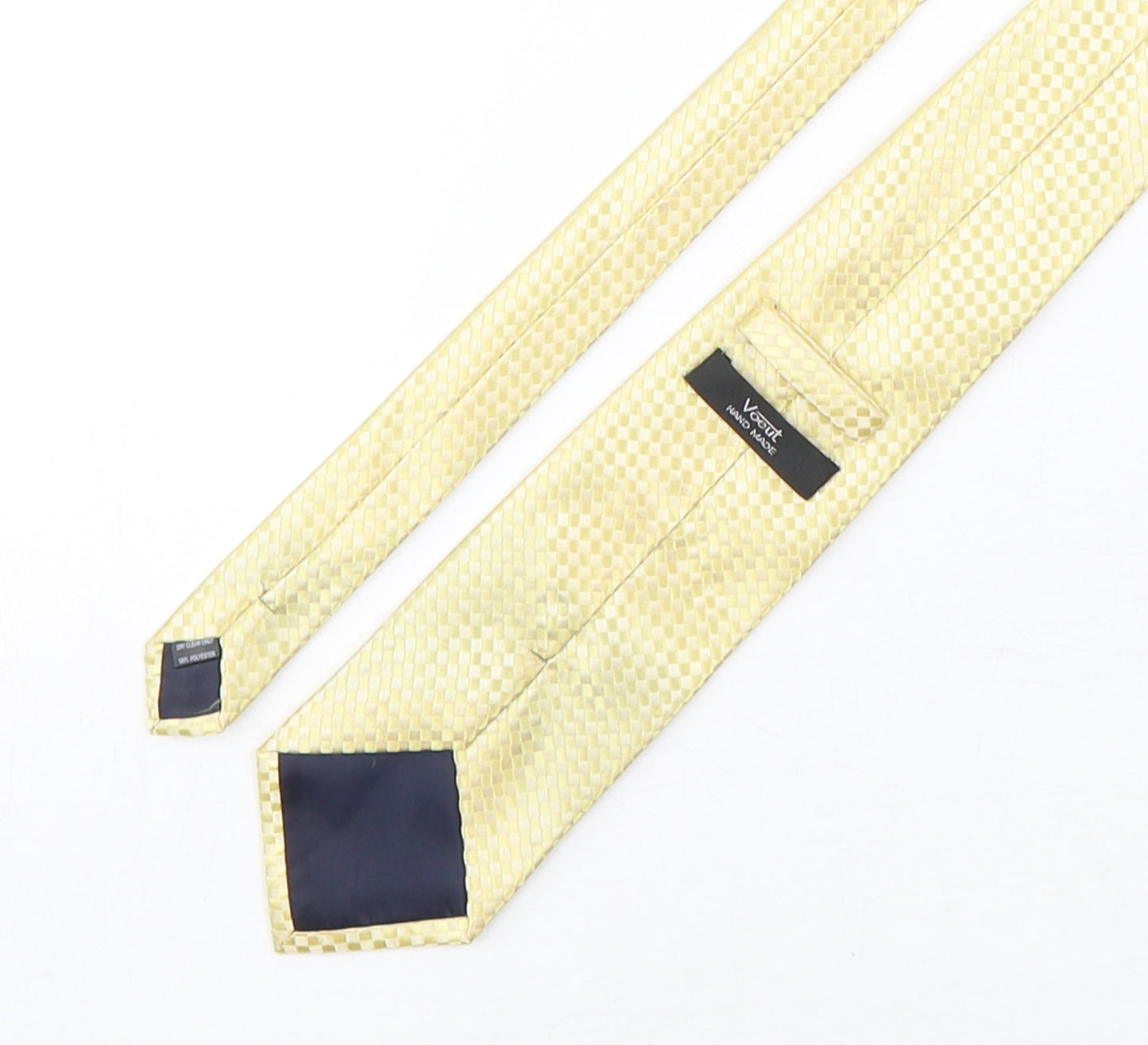 Voeut Mens Yellow Plaids & Checks Polyester Pointed Tie One Size