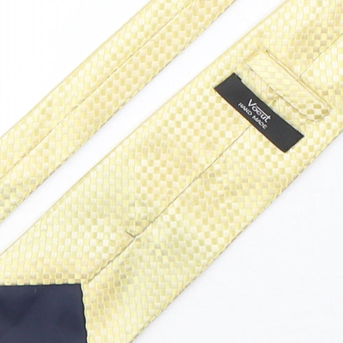 Voeut Mens Yellow Plaids & Checks Polyester Pointed Tie One Size