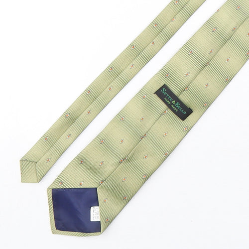 Sette & Bello  Mens Multicoloured Geometric Silk Pointed Tie One Size