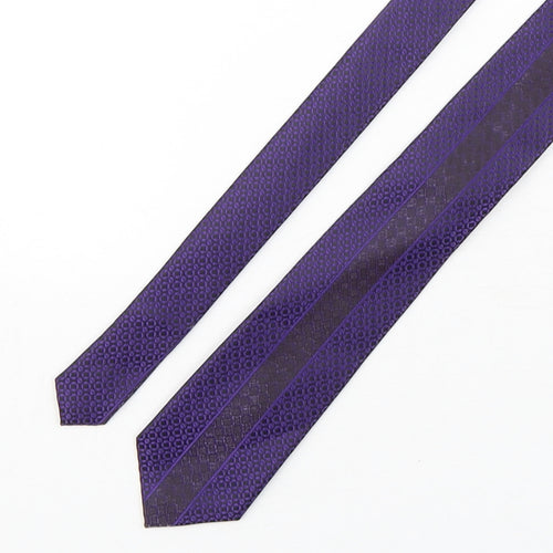 Gabriele Paoletti Mens Purple Geometric Silk Pointed Tie One Size