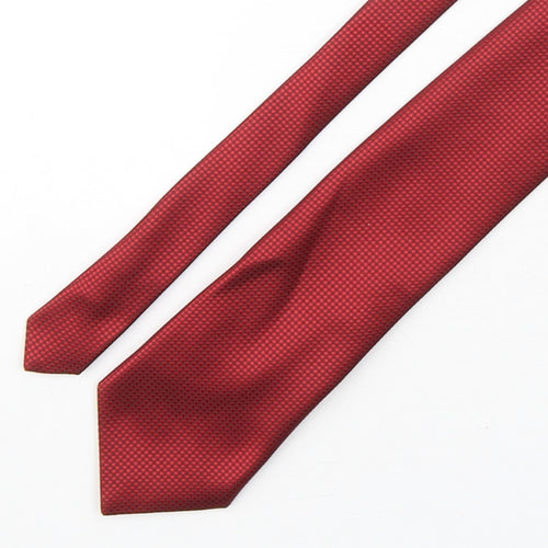 Marks and Spencer Mens Red Grenadine Polyester Pointed Tie One Size