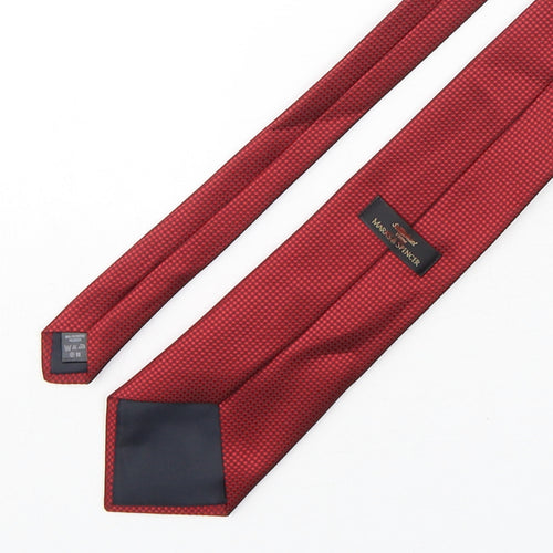 Marks and Spencer Mens Red Grenadine Polyester Pointed Tie One Size