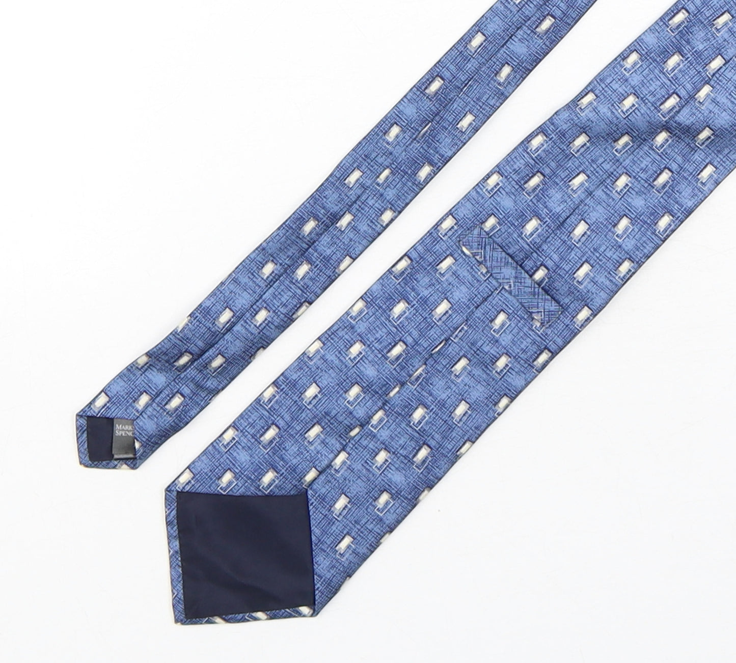 Marks and Spencer Mens Multicoloured Plaids & Checks Silk Pointed Tie One Size