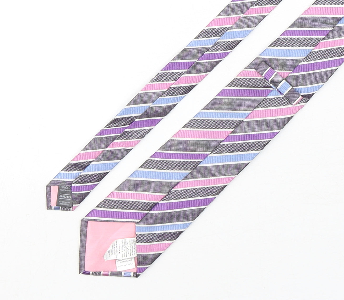 Marks and Spencer Mens Multicoloured Striped Silk Pointed Tie One Size