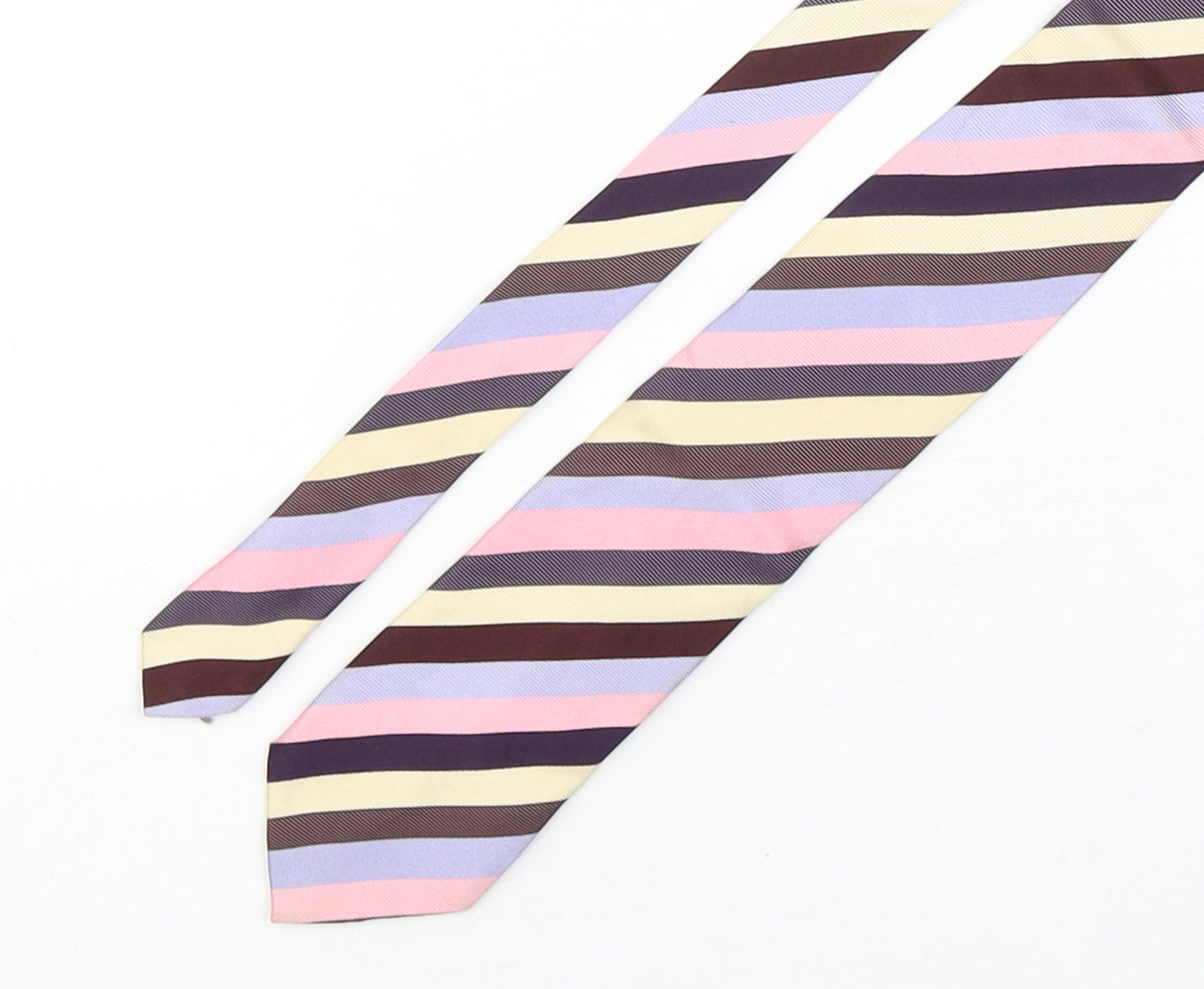 Collezione Mens Multicoloured Striped Silk Pointed Tie One Size