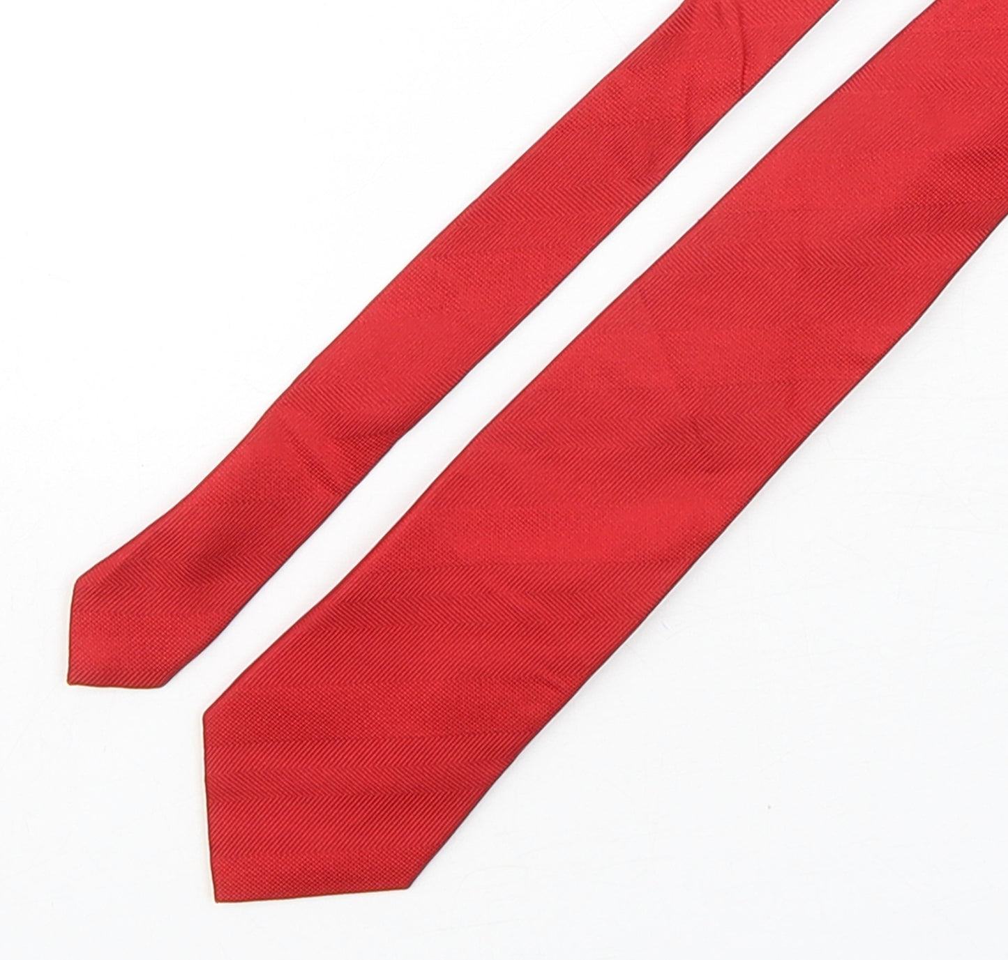 Marks and Spencer Mens Red  Silk Pointed Tie One Size