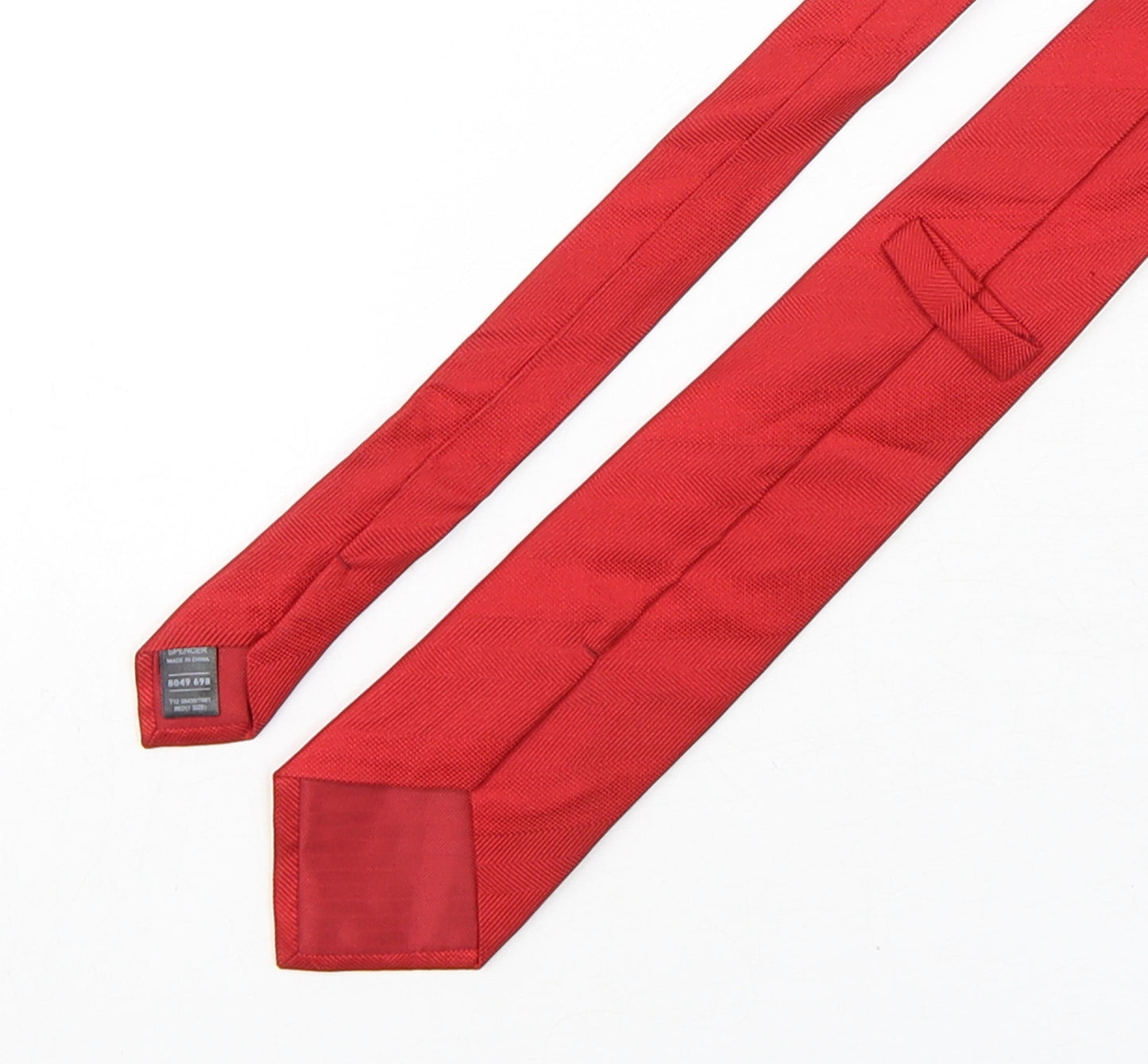 Marks and Spencer Mens Red  Silk Pointed Tie One Size