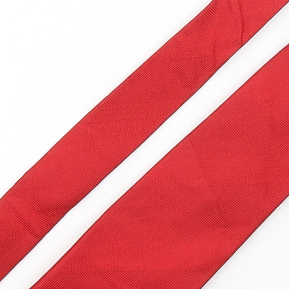 Marks and Spencer Mens Red  Silk Pointed Tie One Size
