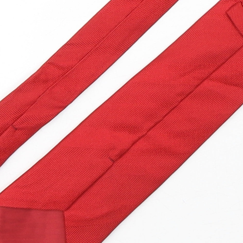 Marks and Spencer Mens Red  Silk Pointed Tie One Size