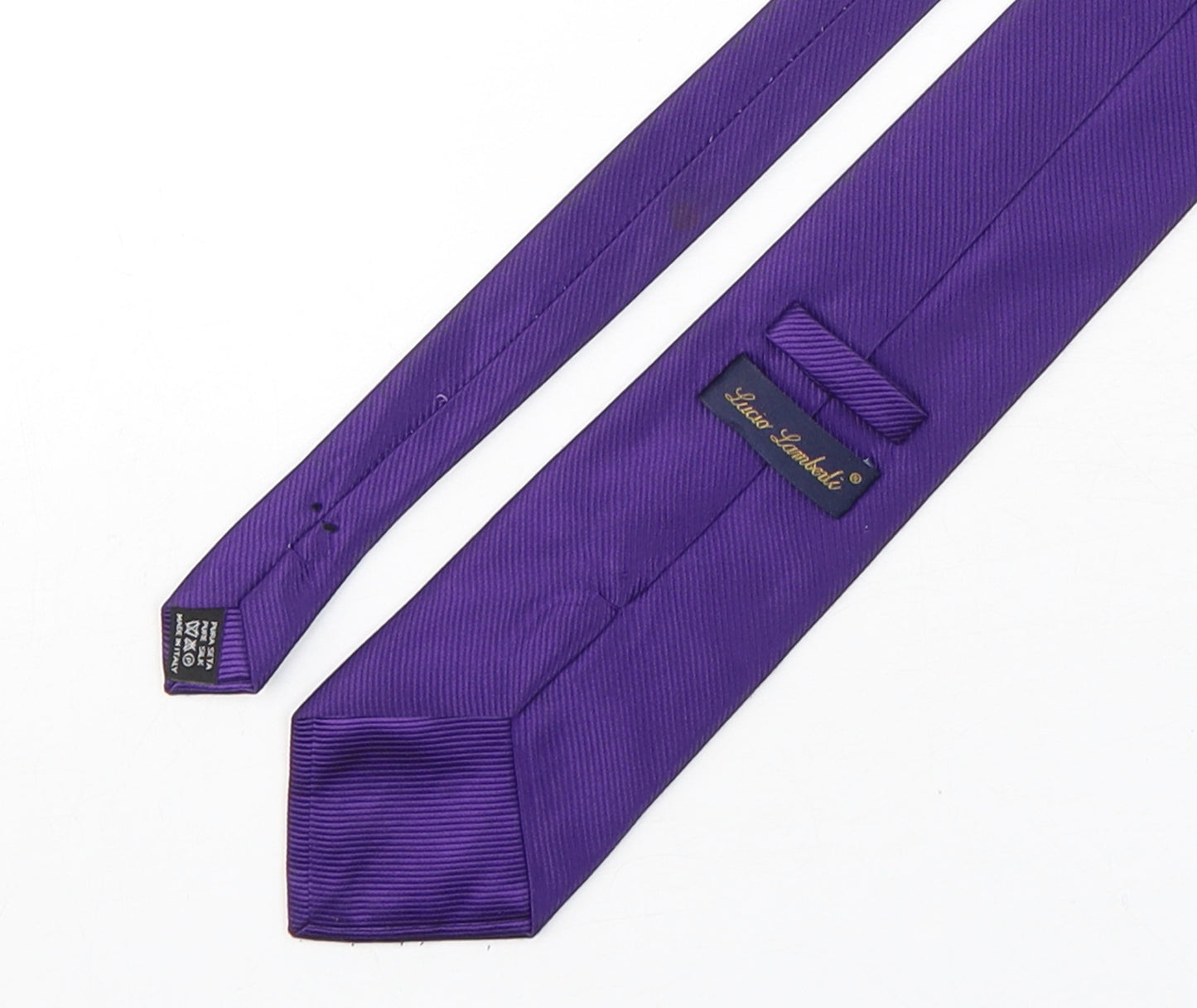Lucio Lambeli Mens Purple  Silk Pointed Tie One Size