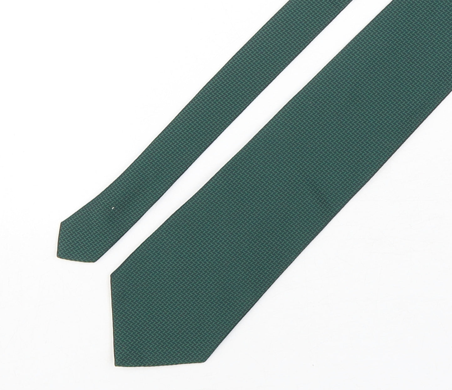 Marks and Spencer Mens Green Geometric Polyester Pointed Tie One Size
