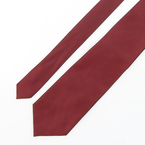 Soprano Mens Red Striped Polyester Pointed Tie One Size