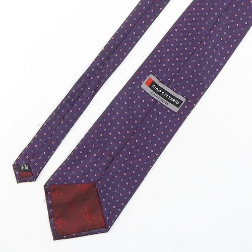 Ciro Citterio Mens Multicoloured Geometric Polyester Pointed Tie One Size