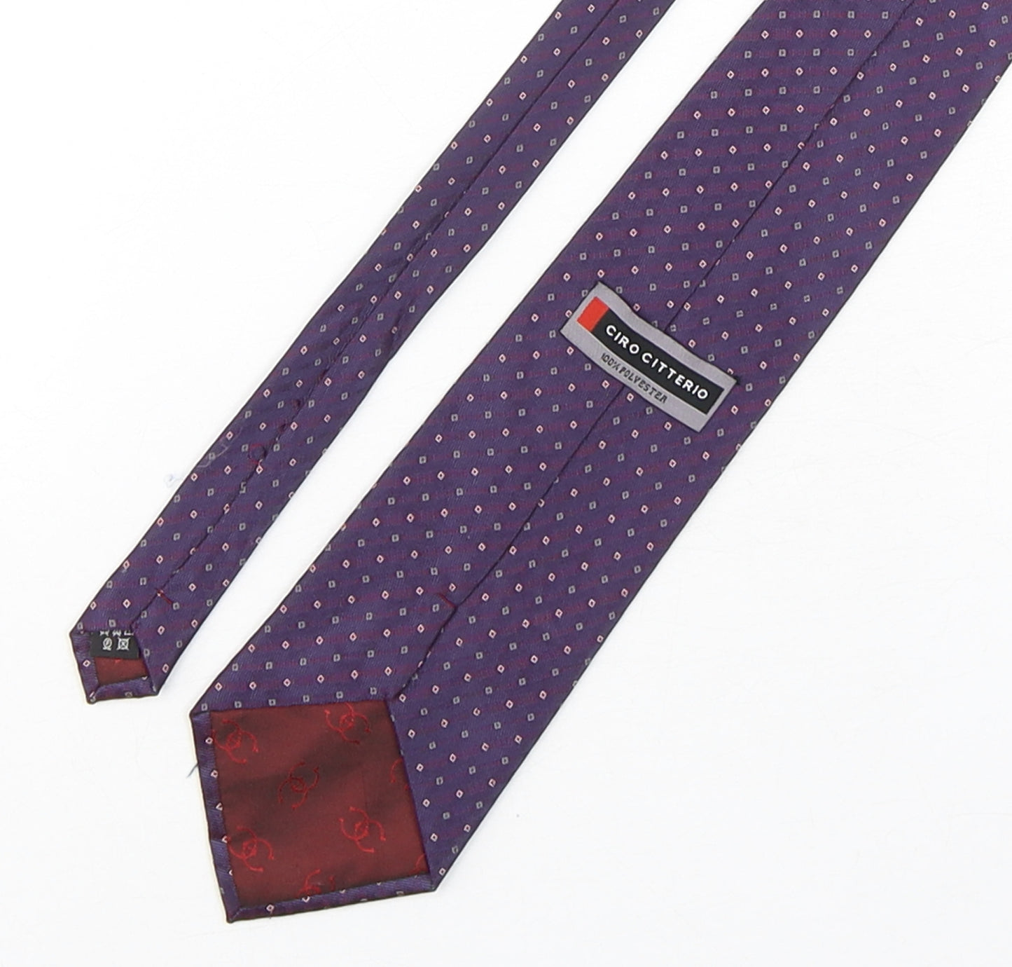 Ciro Citterio Mens Multicoloured Geometric Polyester Pointed Tie One Size