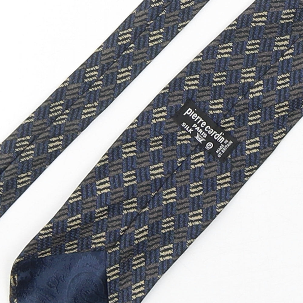 Pierre Cardin  Mens Multicoloured Plaids & Checks Silk Pointed Tie One Size