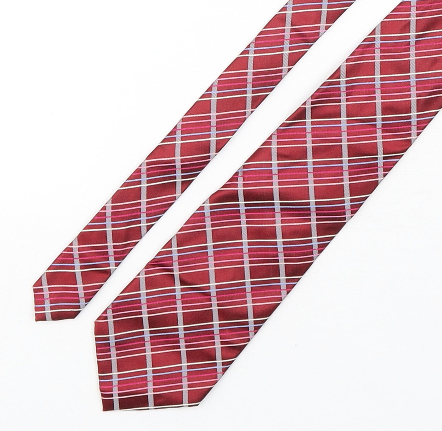Ted Baker Mens Multicoloured Plaids & Checks Silk Pointed Tie One Size