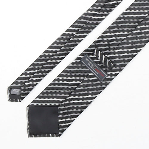 Greenwoods Mens Multicoloured Striped Polyester Pointed Tie One Size