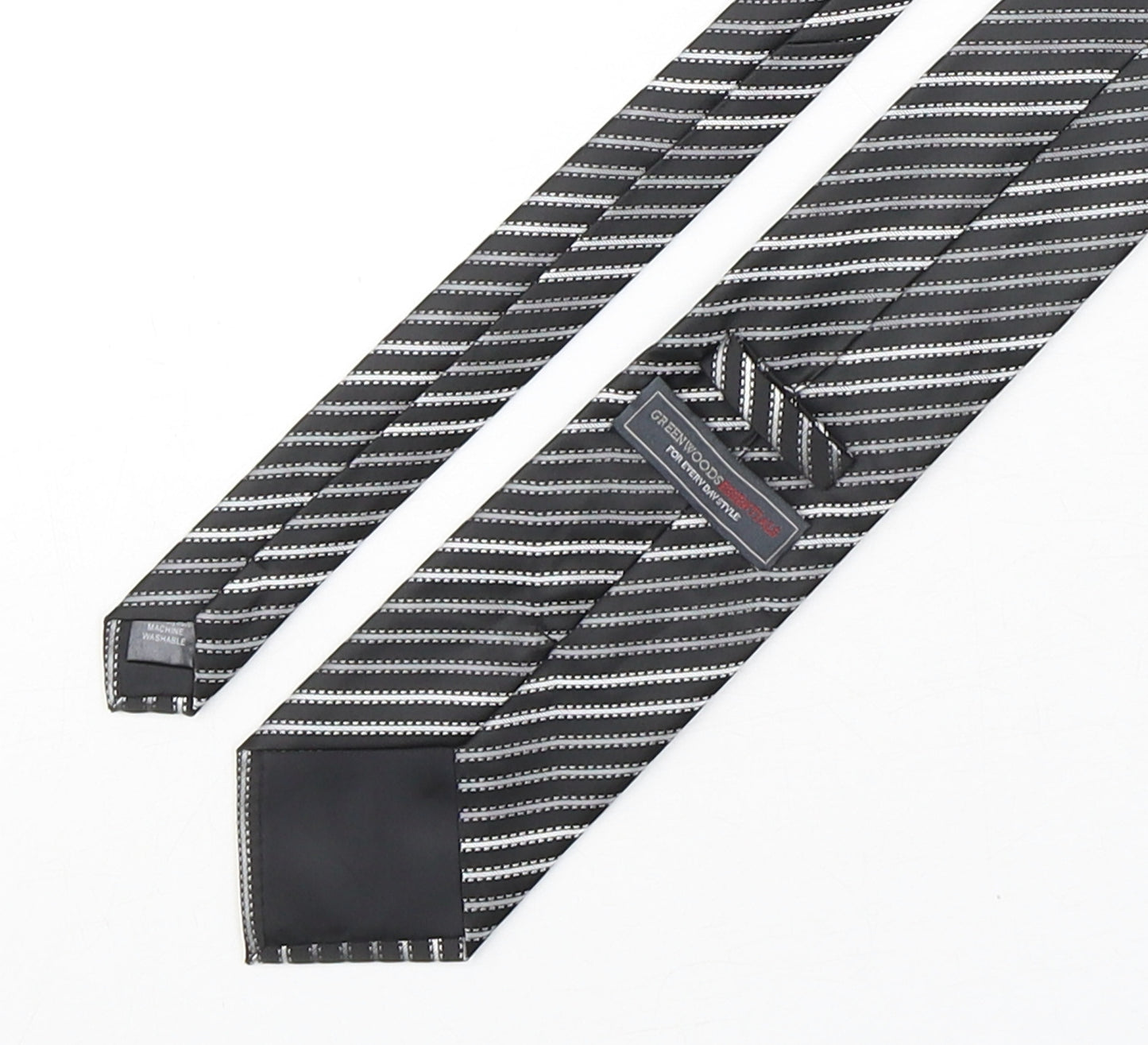 Greenwoods Mens Multicoloured Striped Polyester Pointed Tie One Size