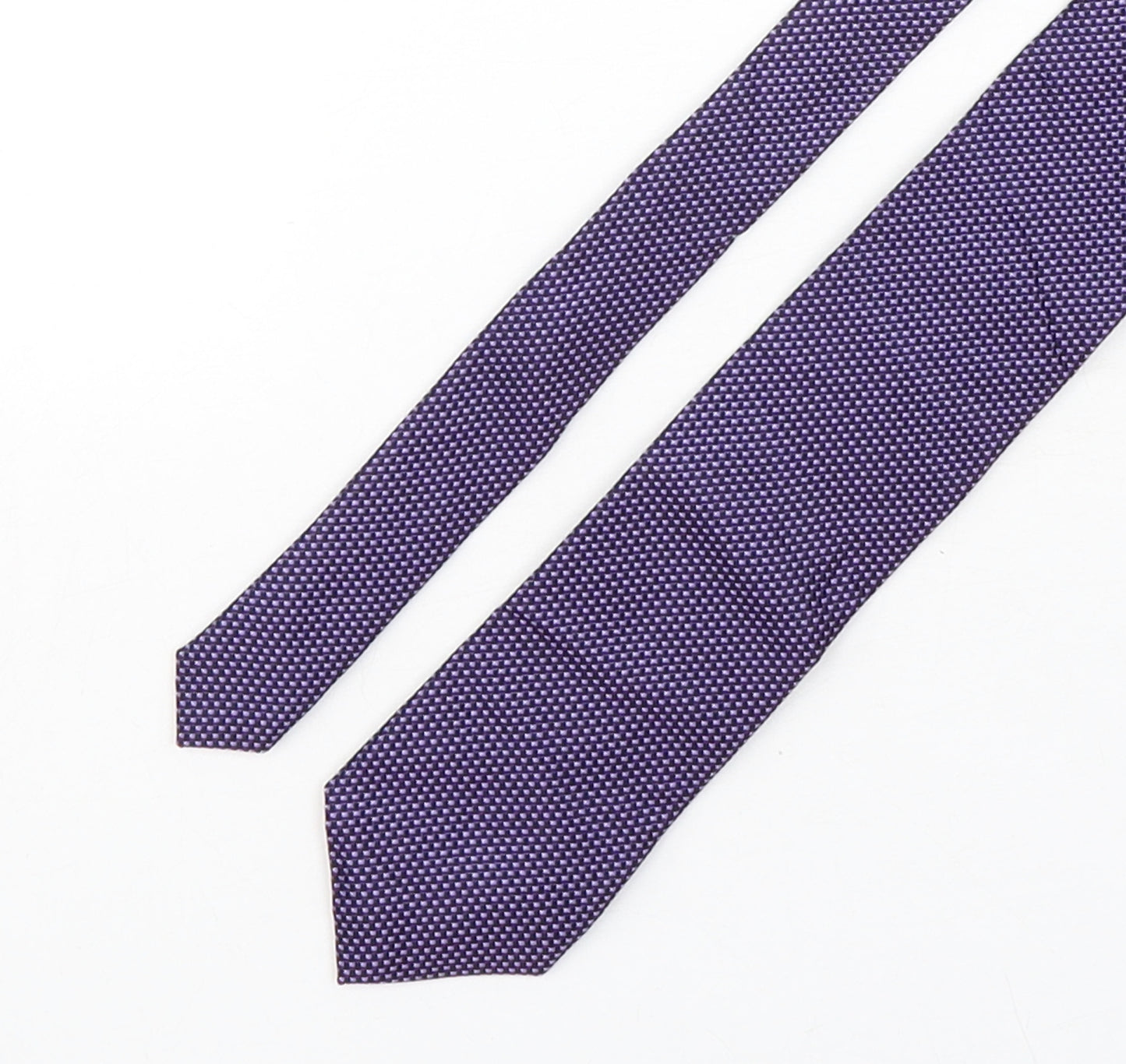 Marks and Spencer Mens Purple Geometric Silk Pointed Tie One Size