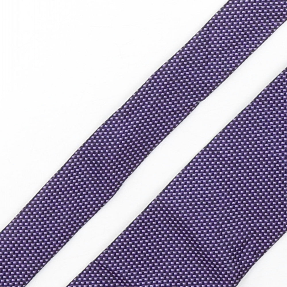 Marks and Spencer Mens Purple Geometric Silk Pointed Tie One Size
